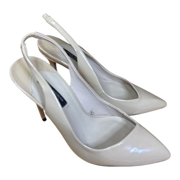 Zara Nude Slingback Patent Leather Pointy Toe Thin Stilleto Heels Eur 36/US 5 - Picture 5 of 12